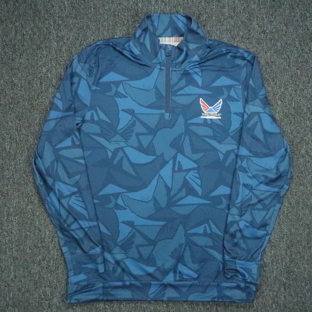 Puma Pullover Mens‎ Small Blue Volition America Performance Quarter Zip Abstract